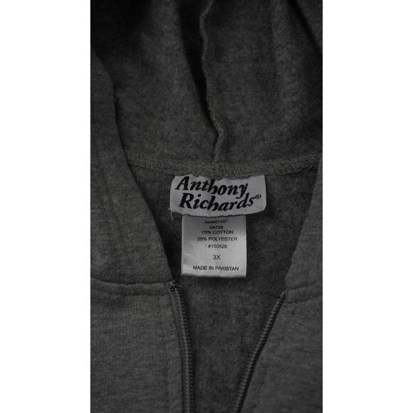 Women's Anthony Richards Grey Cotton&Polyester Blend Hoodie - Size 3X - Picture 4 of 5